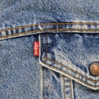 Rare Vtg Levi   s Original Riveted Sherpa Lined Denim Jean Jacket 90s Trucker Sz M