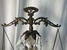 Vintage Ornate Brass Balance Scale Scales Of Justice Marble Base Teardrop Prisms