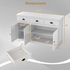 3 Drawers Sideboard Buffet Cabinet Console Table Kitchen Storage Cupboard White