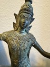 Antique Pair Bronze Deity Siam Thailand Dancing Figures Sculpture 12 