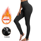 Women Fleece Lined Leggings Solid Colors Winter Thick Warm Thermal Stretch Pants