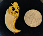 Victorian   Raj Period Rare Genuine Claw Brooch Pin Lion