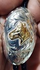 Vintage Bolo Tie Horse Nice  Design Justin Silver Mexico Cowboy Western Rancher