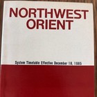 Northwest Orient Airlines Timetable - December 18  1985 - Excellent Condition