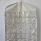 72 Slot Jewelry Organizer Hanging Closet Door White Fabric Clear Plastic