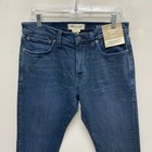 Madewell Mens Blue Waites Wash Denim Stretch Tapered Athletic Slim Jeans 32x28