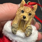 Yorkshire Terrier Yorkie Christmas Ornament In Red Stocking Dog Lover Holiday