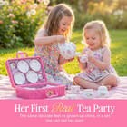    Floral Porcelain Tea Set For Girls   Kids Tea Party Picnic Basket With Teapot