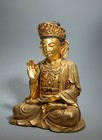 14  Tibetan Buddhism Bronze 24k Gold Guanyin Kwan-yin Bodhisattva Buddha Statue