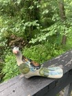 Vintage  tonala Mexican Pottery Folk Art  hand Painted Bird Signed