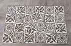 Set 7 Antique Tiles Steele   Wood Sunflower Arts   Crafts 6  Reclaimed C1900 