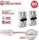 Silver Mini Forks 4 Inch  80-count  Disposable Plastic Fork  