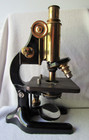 Vtg Antique Brass   Black Carl Zeiss Jena Microscope Nr  96474 Germany