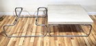 Pair Vintage M Mccarthy Mid-century Modern Chrome   Marble Cassina Coffee Tables