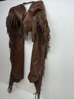 Nos Brown Show Chaps With Fringe Adjustable Waist 40    L-44