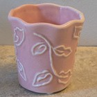 Pink Yankee Candle Votive Holder Floral Roses Ceramic Valentines Gift