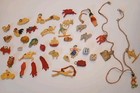Vtg Cracker Jack Celluloid Charm Prize Lot Of 37   Charm Necklace 1930s-1940s