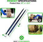 49  Hay Bale Spear 3000 Lbs Capacity  C-2 Bale Spike Square Tapered Forged - 1 3