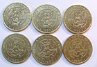 1 - 1990 Chuck E  Cheese Pizza Arcade Brass Coin Token -rare Date 1990 -exl con