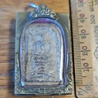 Thai Buddha Amulet Phra Somdej Toh Ket Chaiyo Set In Old Beautiful Silver Case
