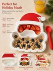 Santa Plate And Spoon Dish Set Red white Bpa   Phthalate Free