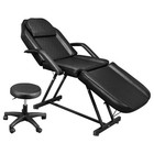 Salon Spa Black Beauty Bed Tattoo Facial W  Adjust Foldable Massage Table Chairs