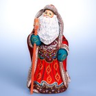 Hand-carved Solid Wood Russian Santa With Staff 9      Old World Mantel Decor