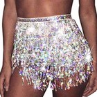 Boho Sequin Tassel Hip Scarf Mardi Multilayer Belly Dance Skirt Sparkly Perfo   