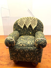 Vintage 1998 Prym Dritz Dark Green Gold Floral Collectible Pin Cushion Arm Chair