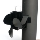 Lehman s Heat Powered Stove Fan 4 Blades Magnetic Attachment To Flue Pipe Black