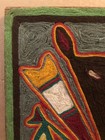 Vtg Mexican Huichol Yarn Painting 12x12    Animal Deity Symbols Wall Hang Folk Art