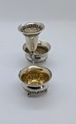 Vintage Hazorfim 800 Silver Judaica Double Salt Cellar Rose Vermeil Israel 37g