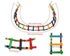 Bird Ladder Toys Coloured Flexible Parrot Swing Bridge Wooden Cockatiel Cage