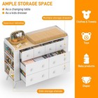 Kids Dresser Cabinet With 8 Drawers Open Shelving White Nursery Changing Table