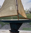 Wooden Sailboat Model Pond Yacht Boat Nautical Decor 21    Tall