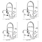 21 -47  Commercial Pre-rinse Faucet Wall Mount Sink Faucet 8  W  Sprayer