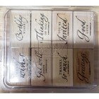 Stampin Up Wood Mounted Rubber Stamp Lot Christmas Birthday Sentiments Grid 40pc