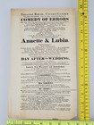 Theatre Royal 1820 Comedy Of Errors Annette   Lubin Broadside
