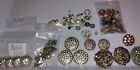 Lot Vintage Rhinestone   Glass Button White Metal Plastic Roma Mark