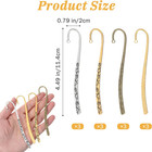 12 Pack Metal Bookmark  4 Color Bookmark Craft Hairpin Hook Carved Antique Vinta