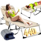 Naizea Sun Tanning Chair  Folding Patio Lounge Chaise Adjustable Chair For Beach