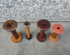 Lot Of 4 Vintage Wooden Industrial Textile Thread Sewing Spools 7      9   