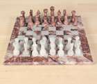 12  Pink   White Marble Chess Set 12  Handmade Onyx Stone Board Game Gift-new