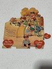 Large Vintage 1930s-40s Mechanical Valentine Card Kids Playground Read 