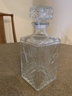 Whiskey Liquor Decanter Italian Cut Crystal W stopper  Starburst Italy Vintage