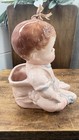 Vintage Baby Planter Ceramic Girl Pink Blue Nursery Decor Napco Style