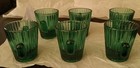 Set Of 6 Vintage Libbey Emerald Green Cactus Shaped Shot Glasses