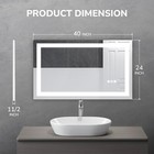 40 X 24in Led Bathroom Mirror 3 Colors Anti-fog Wall Vanity Touch Makeup Mirror