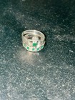 Ortak Scottish 14k White Gold Claddagh Engagement Ring Set Emerald Bezel 7