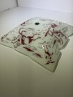 Vintage 1950s Frosted Glass Ceiling Light Shade Western Cowboy Horse Rodeo